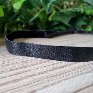 Hipsy Adjustable & No Slip Black Python Faux Snake Skin Headband